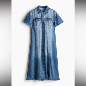 H&M FEATHER SOFT FLARED-SKIRT WESTERN BOHO CASUAL DENIM DRESS NWT